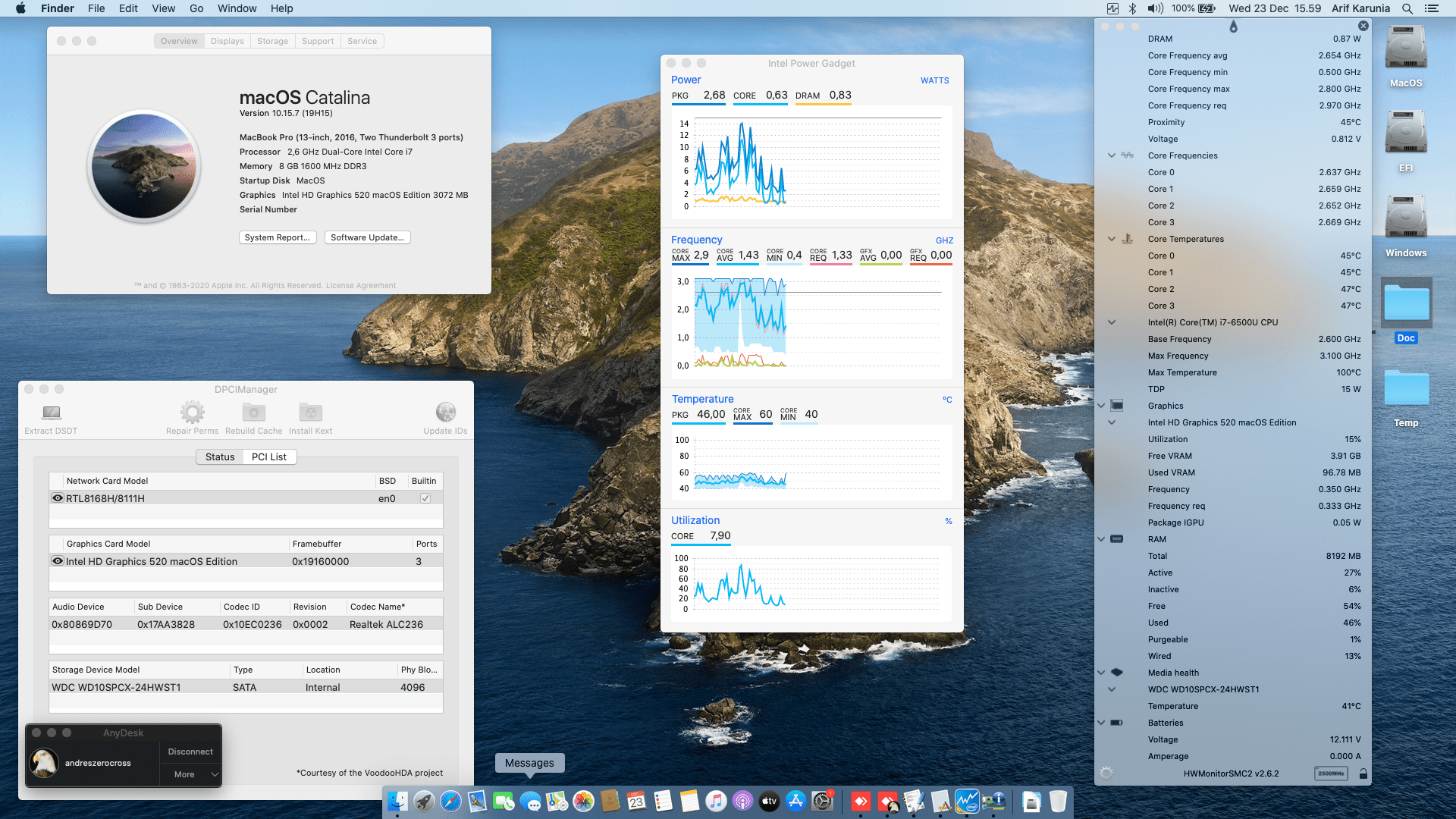 Success Hackintosh macOS Catalina 10.15.7 Build 19H15 in Lenovo Ideapad 500S-14ISK